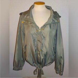 Women's Gray/Green Hooded Jacket